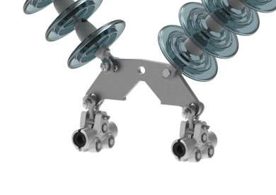 V-String Assembly - Tangent Suspension, Twin-Vertical Bundle Conductor, I-String, 30K